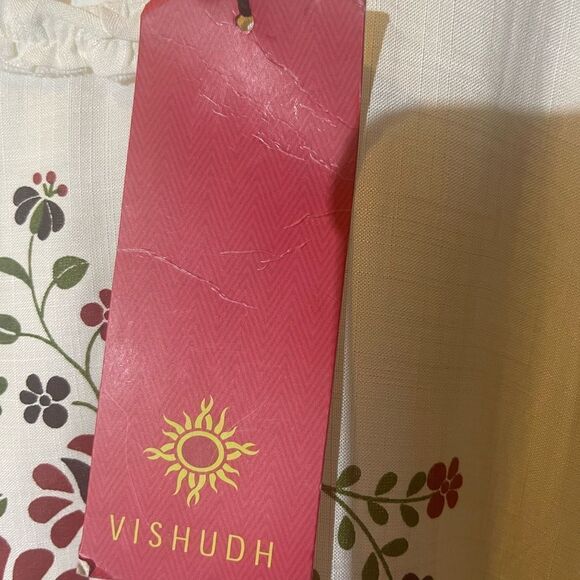 NWT VISHUDH Rayon white maxi dress with floral print red ,green & navy blue SZXL - Picture 13 of 14